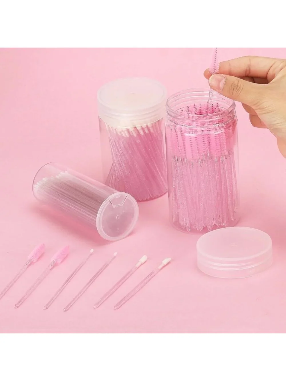 1500 PCS Eyelash Extension Kit - Spoolies, Lip Brushes, Micro Swabs & Containers
